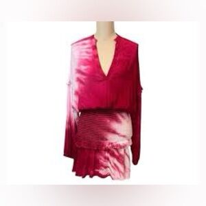 Aqua Red and Pink Ombre Dress